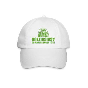 Landwirt - Landwirt - Traktor - Baseballkappe - Weiß/Weiß - Vorne