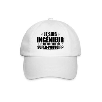 Ich bin Ingenieur. Was ist deine Superkraft? - Baseballkappe - Weiß/Weiß - Vorne