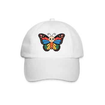 Butterfly Colorful Insect Cute Girl Gift Idea - Baseball Cap - white/white - Front