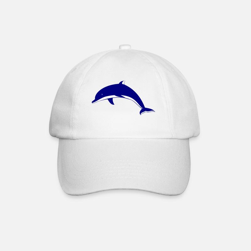 Delfin - Baseballkappe - Weiß/Weiß