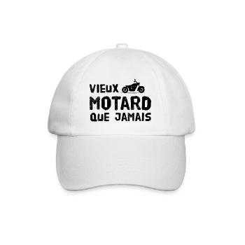 Vieux motard que jamais tshirt moto - Casquette classique - blanc/blanc - Devant