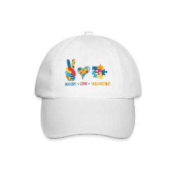 TDAH SYNDROME DE L’AUTISME AUTISTIQUE AMOUR AUTISTE SURDOUÉ DICTONS - Casquette classique - blanc/blanc - Devant