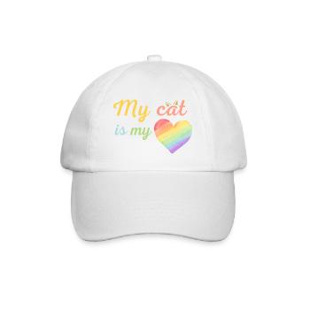 My cat is my loving rainbow colors - Casquette classique - blanc/blanc - Devant