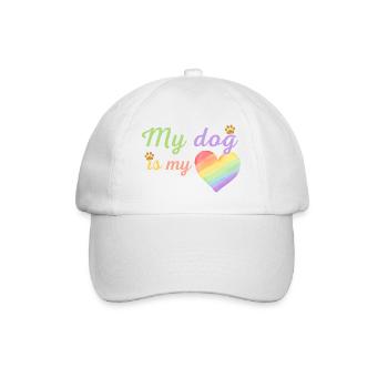 My dog is my loving rainbow purple - Casquette classique - blanc/blanc - Devant