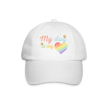 Mein Hund ist mein liebevolles Regenbogenblau - Baseballkappe - Weiß/Weiß - Vorne