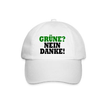 grüne nein danke - Baseballkappe - Weiß/Weiß - Vorne