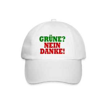 grüne nein danke - Baseballkappe - Weiß/Weiß - Vorne