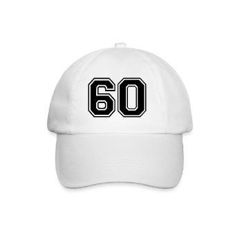 60 - Baseballkappe - Weiß/Weiß - Vorne