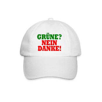 grüne nein danke - Baseballkappe - Weiß/Weiß - Vorne