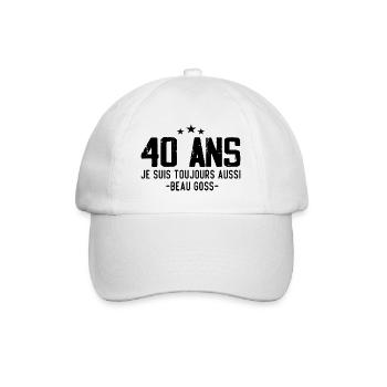 Beau goss Cadeau Anniversaire 40 ans Humour - Casquette classique - blanc/blanc - Devant