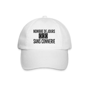 Nombre de jours sans connerie - Casquette classique - blanc/blanc - Devant
