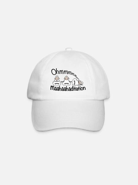 OM Meditation Schafe - Baseballkappe - Weiß/Weiß