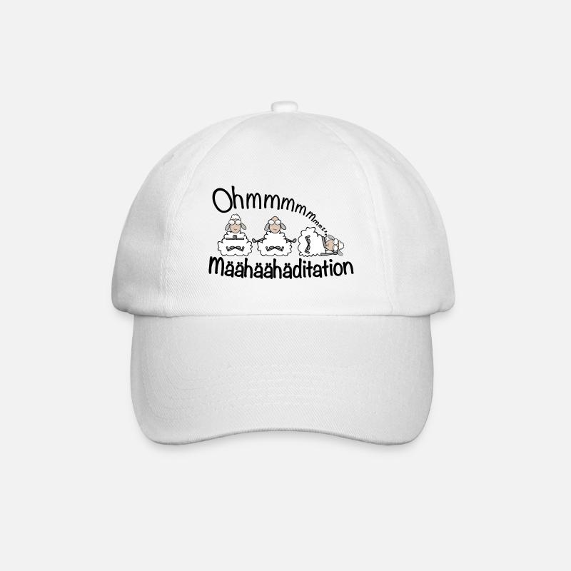 OM Meditation Schafe - Baseballkappe - Weiß/Weiß