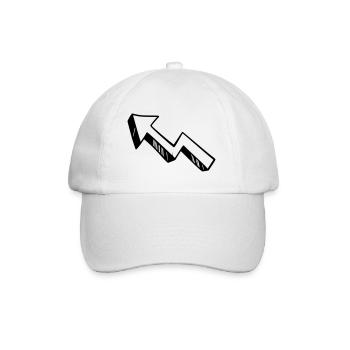 Arrow drawing sketch black - Baseball Cap - white/white - Front