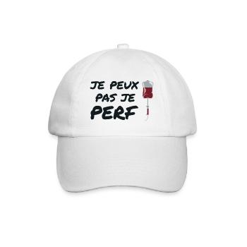 Ich kann nicht perf, Krankenschwester Humor Geschenkidee - Baseballkappe - Weiß/Weiß - Vorne