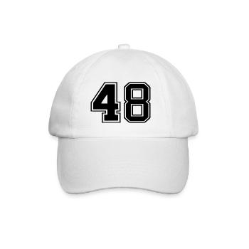 48 - Baseballkappe - Weiß/Weiß - Vorne