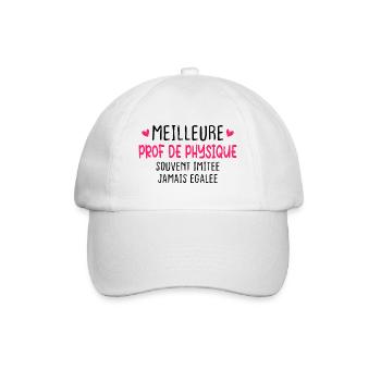 Meilleure prof de physique imitée jamais égalée - Casquette classique - blanc/blanc - Devant