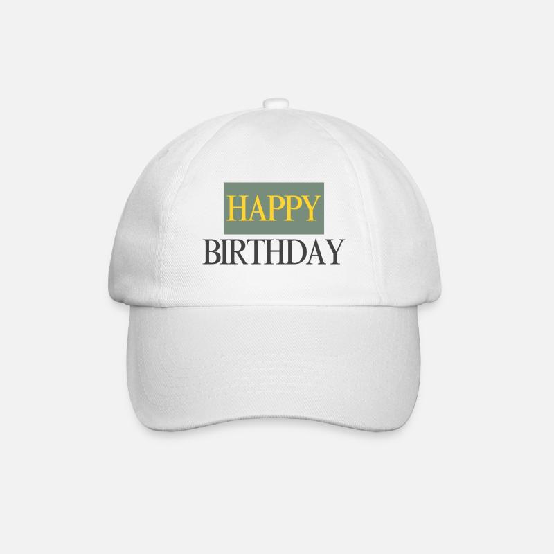 Happy Birthday - Baseballkappe - Weiß/Weiß