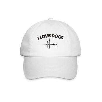 I love dogs Ich liebe Hunde Hundemensch - Baseballkappe - Weiß/Weiß - Vorne