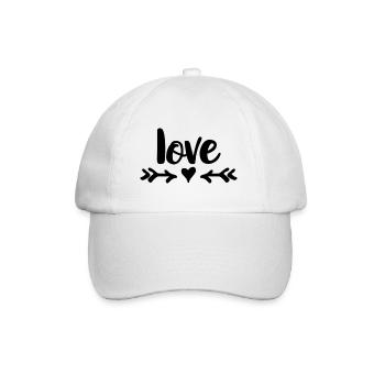 Love Heart Arrows Design - Baseball Cap - white/white - Front