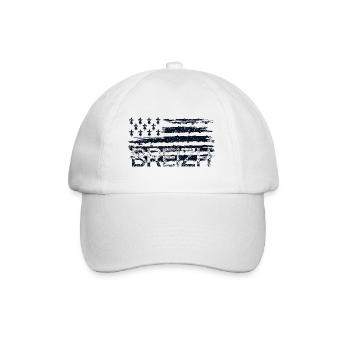 drapeau breton,BREIZH vintage,bretagne flag,BZH - Casquette classique - blanc/blanc - Devant