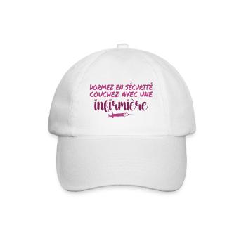 Dormez En Sécurité Couchez Avec Une Infirmière - Casquette classique - blanc/blanc - Devant