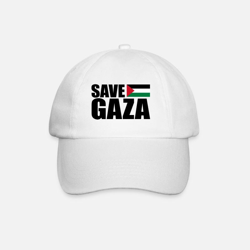 Save gaza - Baseballkappe - Weiß/Weiß