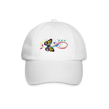 SCHMETTERLING HERZ LIEBE ENDLOS AUTISMUS AHD MOTIV - Baseballkappe - Weiß/Weiß - Vorne