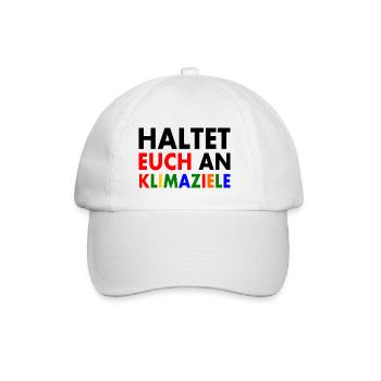 haltet euch an klimaziele - Baseballkappe - Weiß/Weiß - Vorne