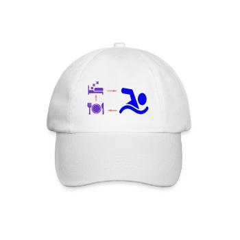Geschenk für Schwimmer: Eat Sleep Swim Repeat - Baseballkappe - Weiß/Weiß - Vorne