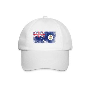 Cayman Islands Flagge - Vintage Grunge - Baseballkappe - Weiß/Weiß - Vorne