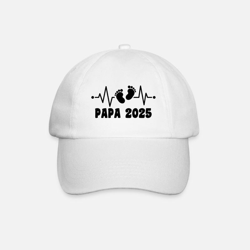 Papa 2025 Frequenz Herschlag Der Papa zum Vatertag - Baseballkappe - Weiß/Weiß