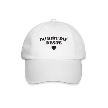 Du bist die Beste - Baseballkappe - Weiß/Weiß - Vorne