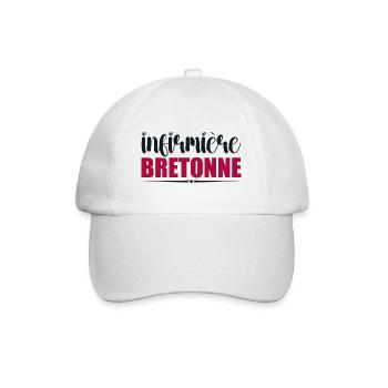 Bretonische Krankenschwester | Frau Geschenkidee | Bretagne - Baseballkappe - Weiß/Weiß - Vorne