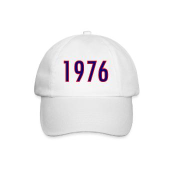 Jahreszahl 1976 Neonstil - Baseballkappe - Weiß/Weiß - Vorne