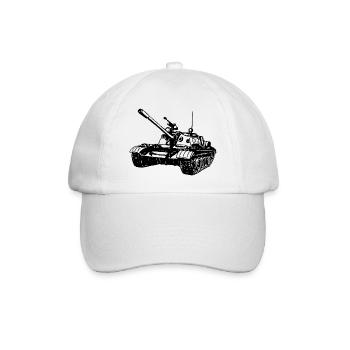 Panzer T55 Russischer Kampfpanzer - Baseballkappe - Weiß/Weiß - Vorne