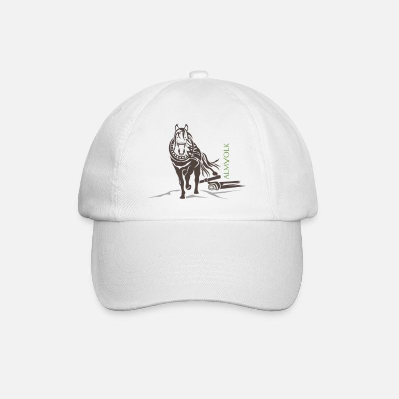 ALMVOLK Haflinger - Baseballkappe - Weiß/Weiß
