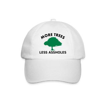 More trees, less assholes - Baseball Cap - white/white - Front