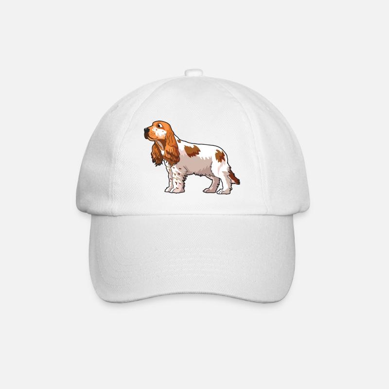Cocker Spaniel Dog - Baseball Cap - white/white