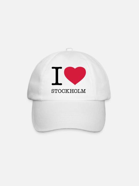 I LOVE STOCKHOLM Sweden Schweden - Baseballkappe - Weiß/Weiß
