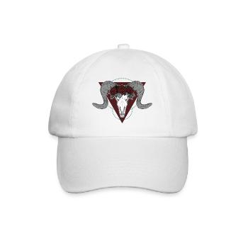 Skull and roses - Baseball Cap - white/white - Front
