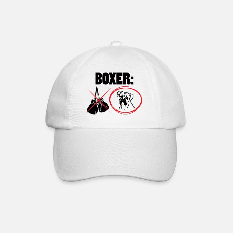 Chien / Boxer: Boxer - Casquette classique - blanc/blanc