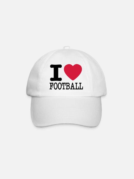 I love football - Baseball Cap - white/white
