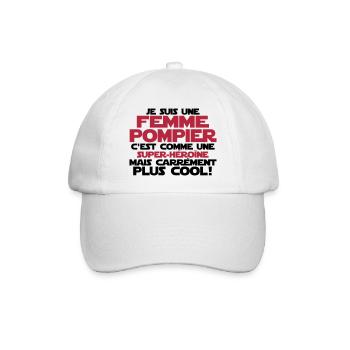 je suis une femme pompier - Casquette classique - blanc/blanc - Devant