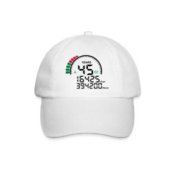 years 45 years anniversary meter - Baseball Cap - white/white - Front