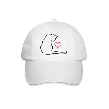 cat - Baseball Cap - white/white - Front