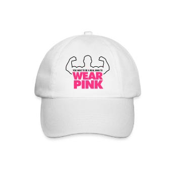Echte Männer tragen Pink! - Baseballkappe - Weiß/Weiß - Vorne