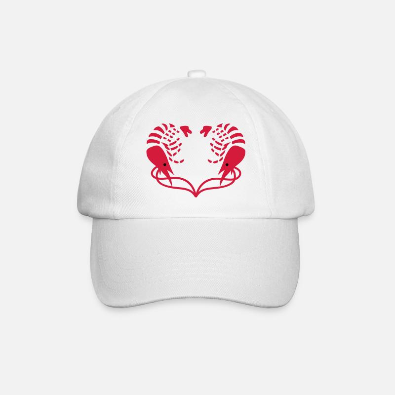 Garnelen Herz - Baseballkappe - Weiß/Weiß