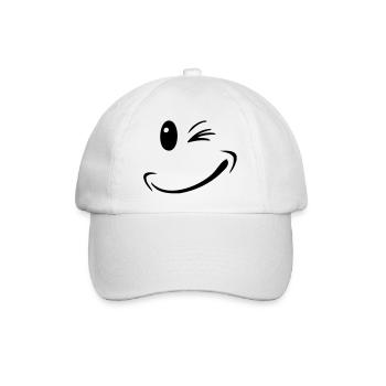 face funny smile smiley - Baseball Cap - white/white - Front