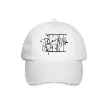 uA741 operational amplifier circuit diagram - Baseball Cap - white/white - Front